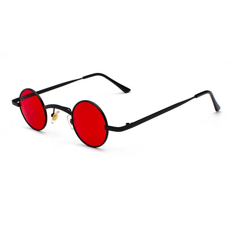 Black Frame with Red-Tinted Lenses