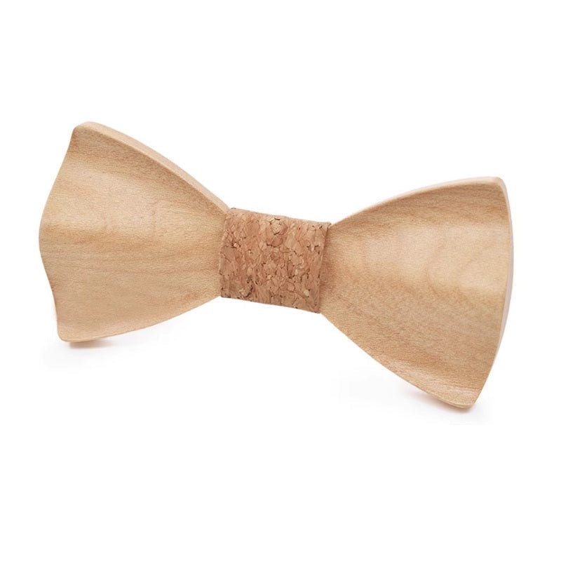 Classic Wooden Bow Ties | Maple | Round Corner  | Cork