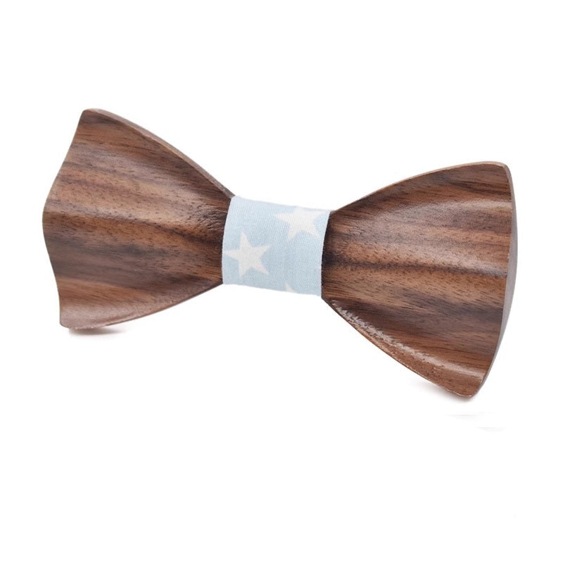Classic Wooden Bow Ties | Walnut | Round Corner | Star