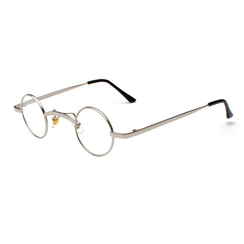 Silver-framed eyeglasses