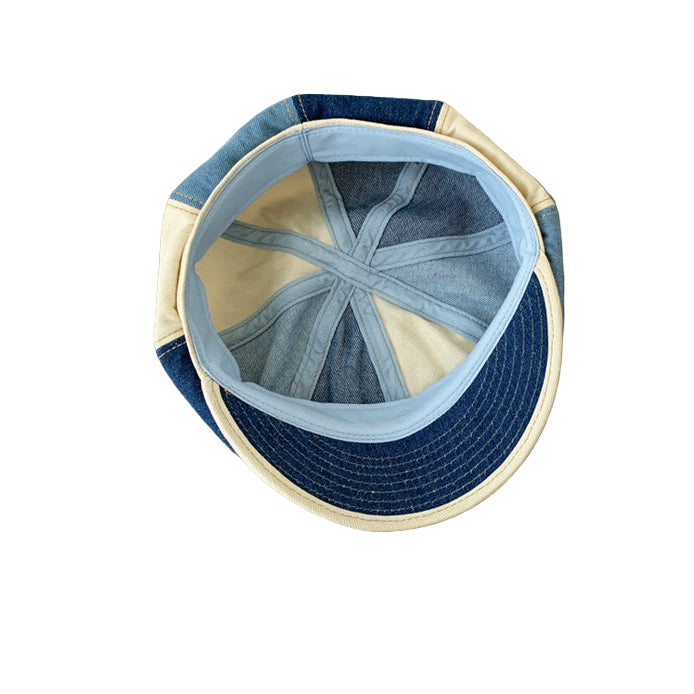 Blue and beige cap