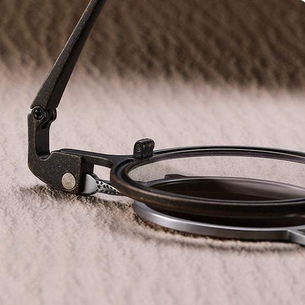 Retro Round Magnetic Clip-On Sunglasses