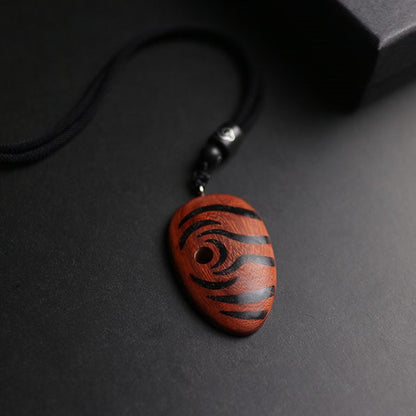Handmade Obito Mask Narra Wood Necklace