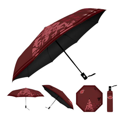 Crimson Cloud Automatic Folding Umbrella