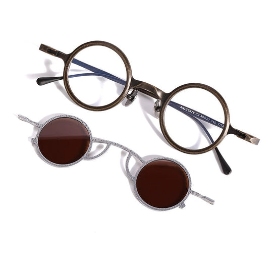 Retro Round Magnetic Clip-On Sunglasses