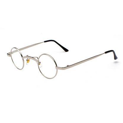 Silver-framed eyeglasses
