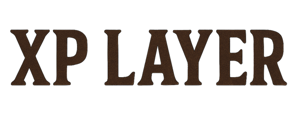 Brown 'XP LAYER' text on a white background