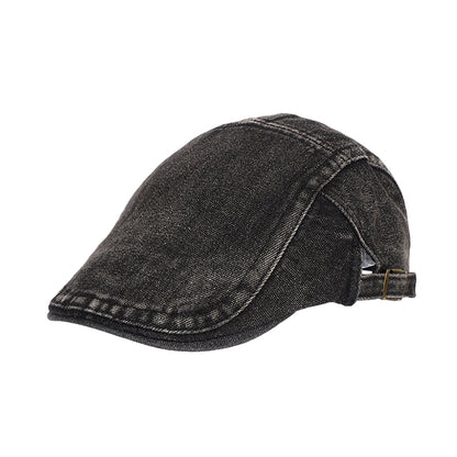 Black Denim cap on a white background 