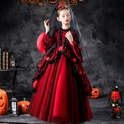 Halloween Ghost Bride Kids Costume Dress