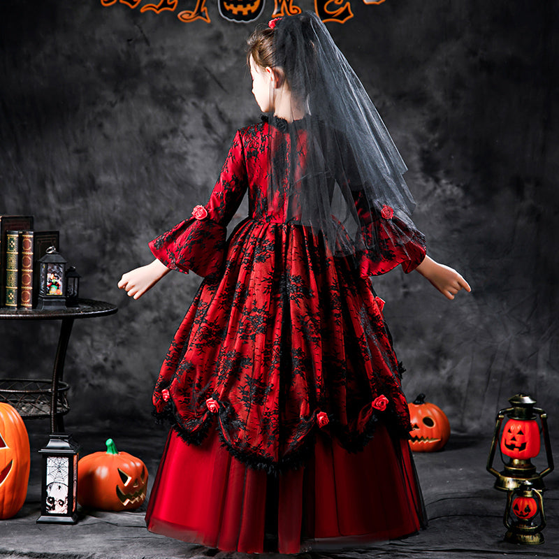 Halloween Ghost Bride Kids Costume Dress