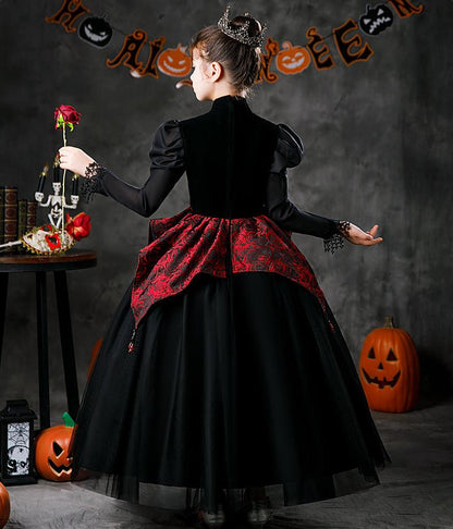 Halloween Dark Queen Kids Costume Dress