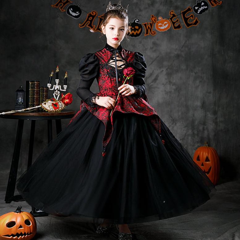 Halloween Dark Queen Kids Costume Dress