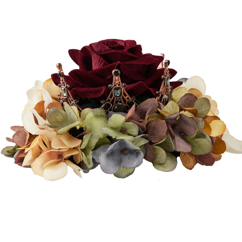 Baroque Gothic Queen Floral Crown Hair Clip