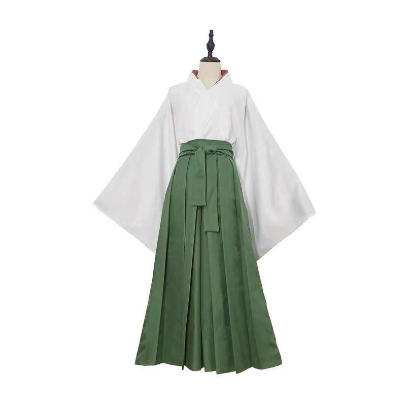 White and Green Hakama Set