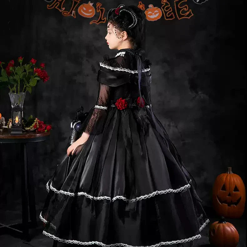 Halloween Dark Bride Kids Costume Dress