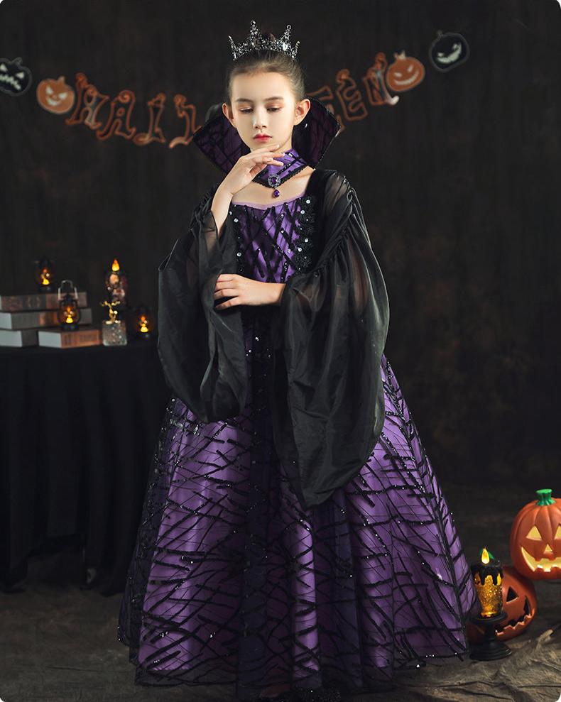 Halloween Evil Queen Kids Costume Dress