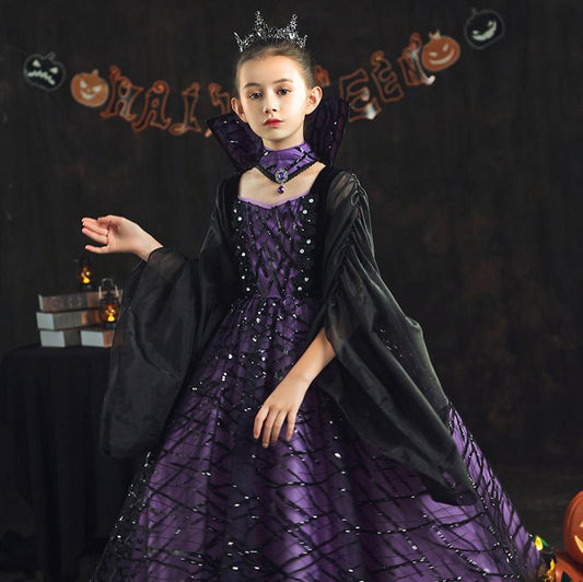 Halloween Evil Queen Kids Costume Dress