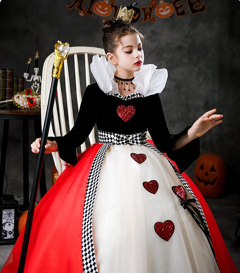 Halloween Queen Of Hearts Kids Costume Dress