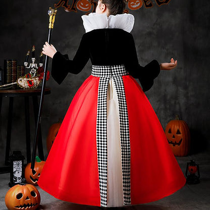 Halloween Queen Of Hearts Kids Costume Dress