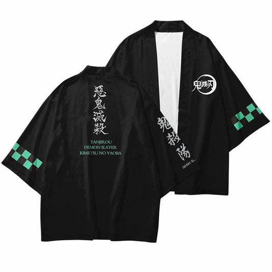 Black Demon Slayer Kimono Shirt