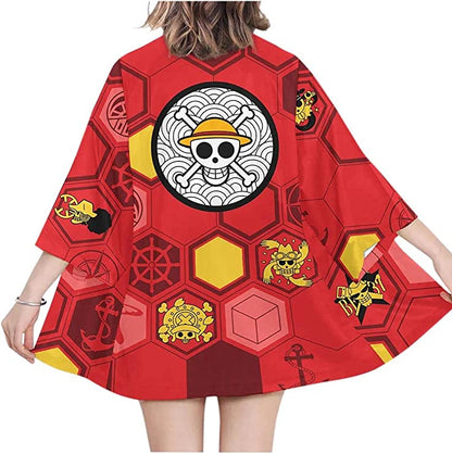 Straw Hat Pirate Flags Kimono Cardigan