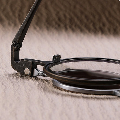 Retro Round Magnetic Clip-On Sunglasses