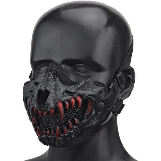 Black Tactical Skull Half Face Mask