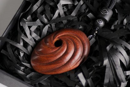 Handmade Akatsuki Tobi Mask Narra Wood Necklace