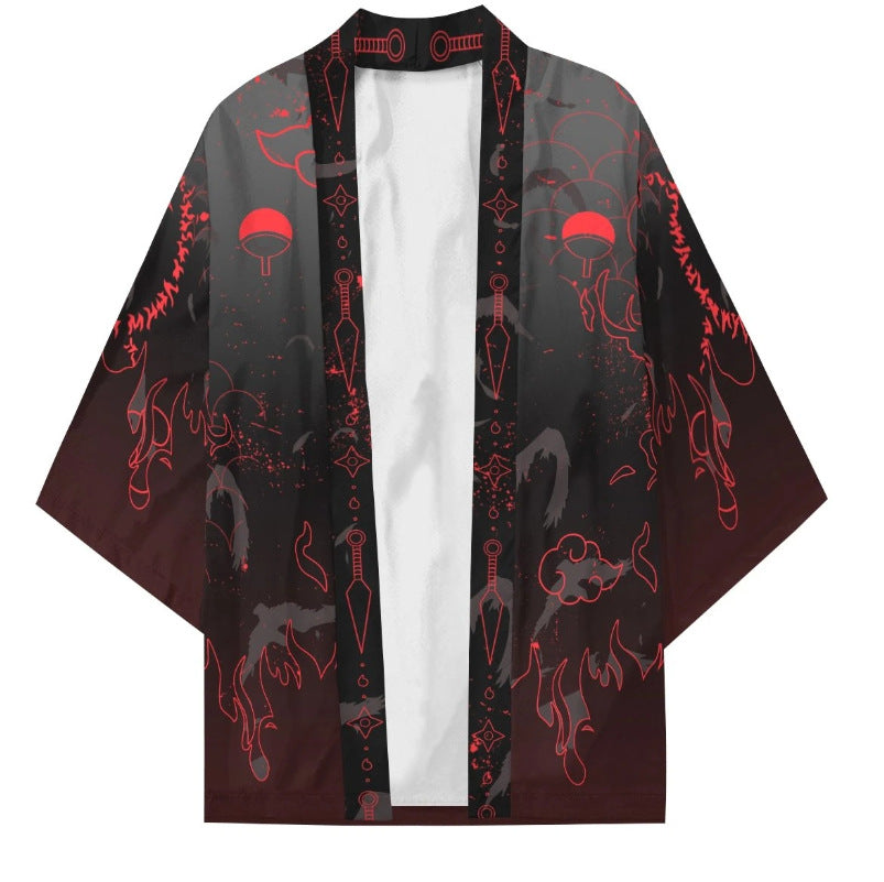 Uchiha Hidden Akatsuki Symbol Kimono Shirt