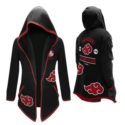 Akatsuki Red Cloud Symbol Hoodie Long Jacket