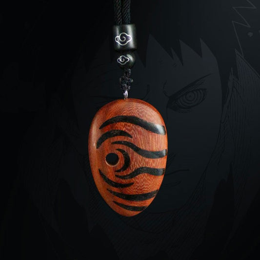 Handmade Obito Mask Narra Wood Necklace