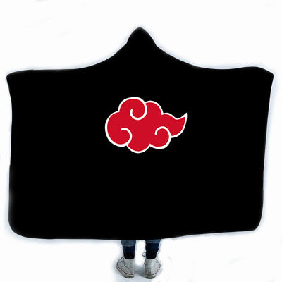 Single Akatsuki Symbol Hooded Blanket